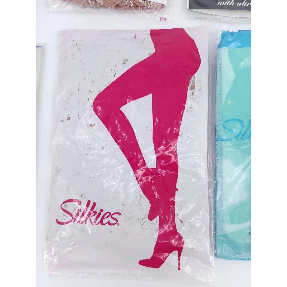 Vtg Silkies Pantyhose Lot 6 of NOS Sealed Ultra Control Top Soft Deadstock